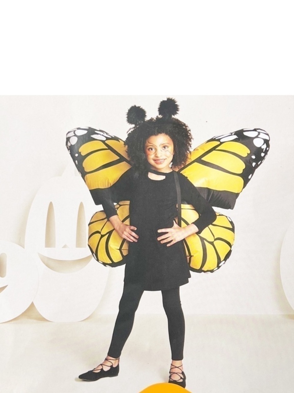 Butterfly Wings Costume Halloween Yellow & Black Airblown Inflatable New NWT
